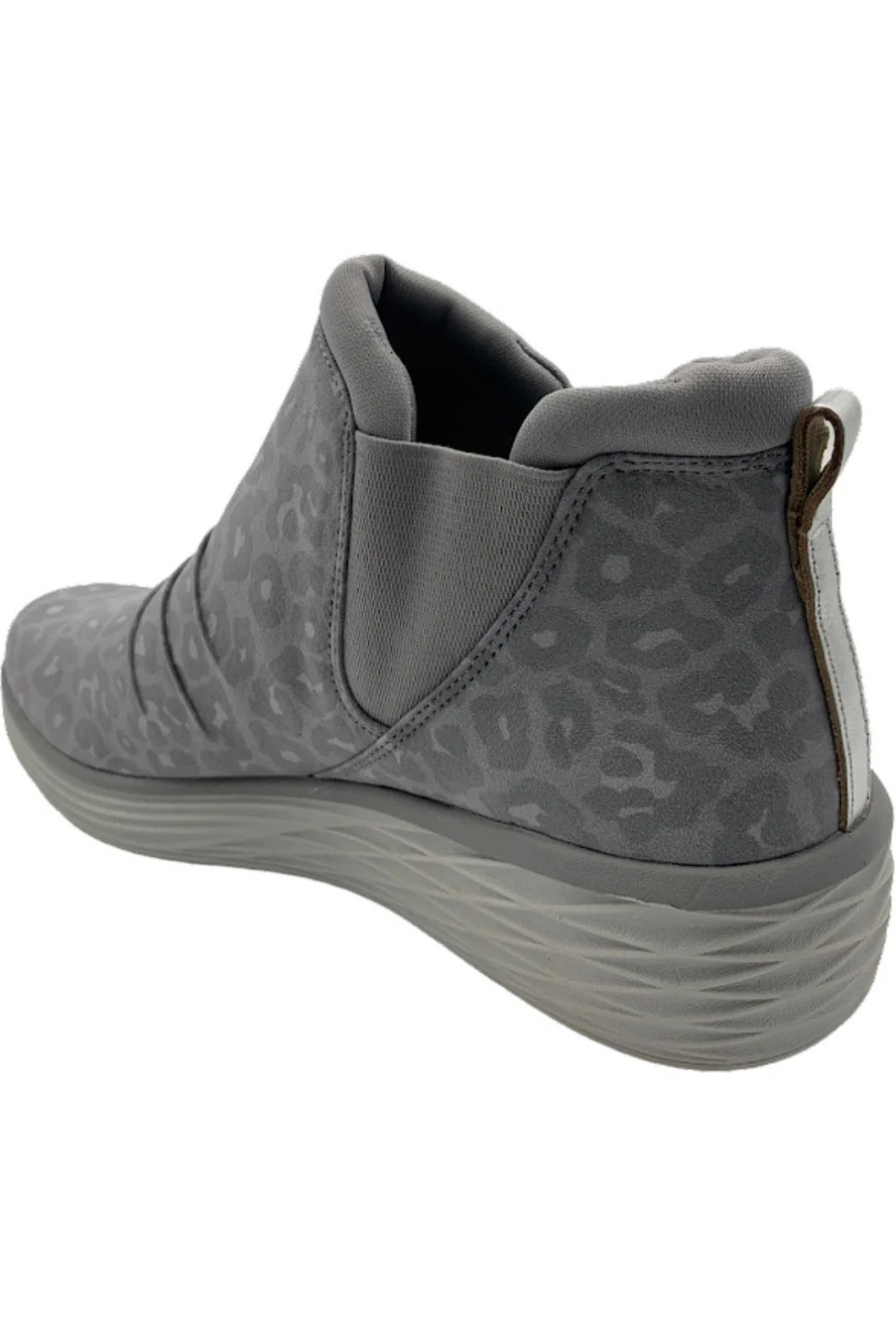 Ryka Water Repellent Wedge Ankle Boots Niah Animal Gray Leopard - Wide - Picture 2 of 3